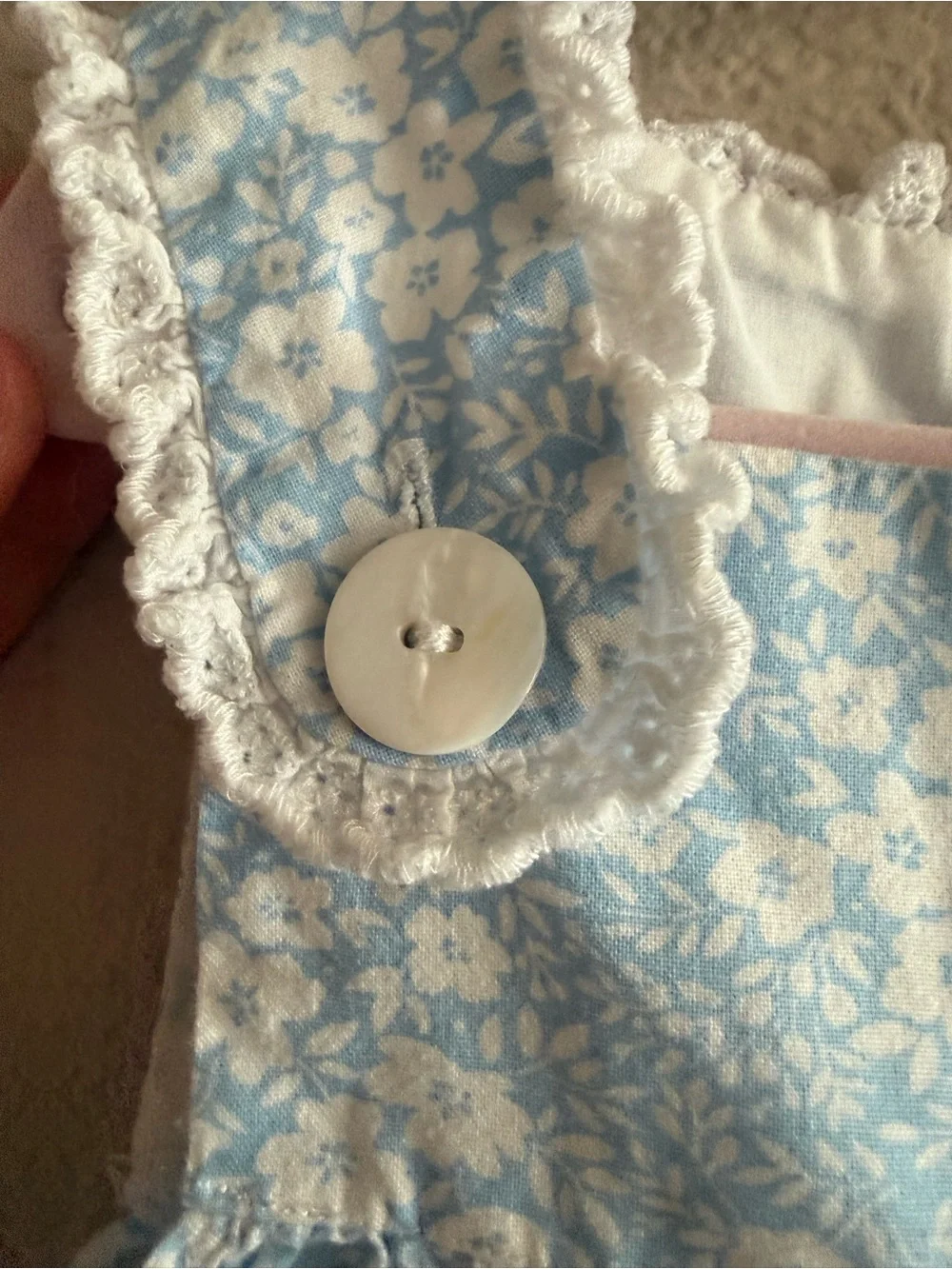 Cecil & Lou Baby 12–18M Light Blue Floral Bubble Romper | White Buttons